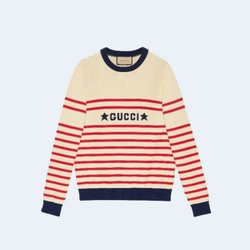 구찌 스타 로고 스트라이프 니트
