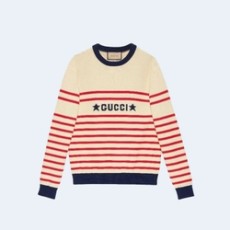 구찌 스타 로고 스트라이프 니트