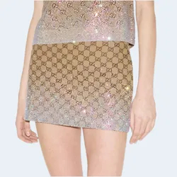 구찌 자수 GG 캔버스 미니 스커트