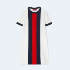 구찌 아이보리 화이트 숏 슬리브드 원피스