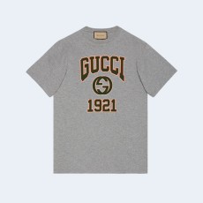 구찌 로고 프린트 티셔츠 그레이