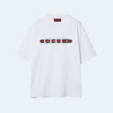 구찌 프린트 코튼 저지 티셔츠 화이트