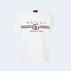 구찌 레드 레커 프린트 코튼 저지 티셔츠