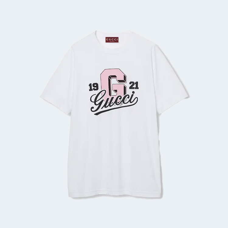 구찌 프린트 코튼 티셔츠