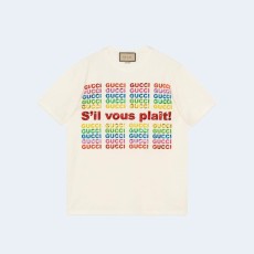 구찌 코튼 저지 티셔츠 베이지 717422