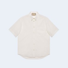 구찌 라벨 코튼 폴리에스테르 셔츠