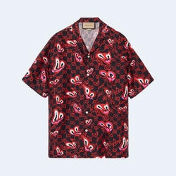 구찌 GG 하트 실크 볼링 셔츠