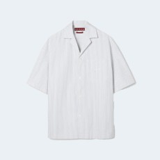 구찌 자수 스트라이프 코튼 반팔 셔츠