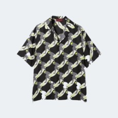 구찌 프린트 실크 볼링 반팔 셔츠