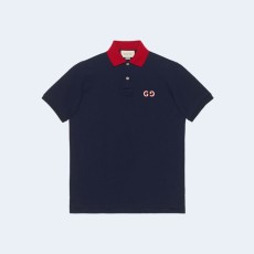 구찌 GG 엠브로이더리 레드 카라 폴로 셔츠