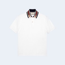구찌 웹 앤 펠린 헤드 폴로 셔츠 화이트