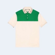 구찌 코튼 엠브로이더리 칼라 폴로 셔츠