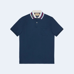 구찌 코튼 피케 스퀘어 GG 폴로 티셔츠