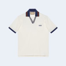 구찌 코튼 피케 폴로 셔츠 화이트