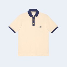 구찌 코튼 인터로킹 G 패치 폴로 셔츠