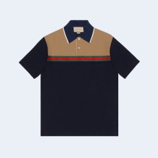 구찌 웹 스트라이프 폴로 셔츠 네이비