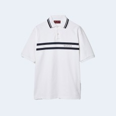 구찌 프린트 코튼 폴로 셔츠