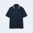 구찌 자수 코튼 폴로 셔츠 네이비