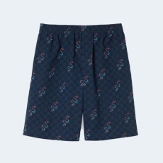 구찌 프린트 코튼 립스톱 쇼츠