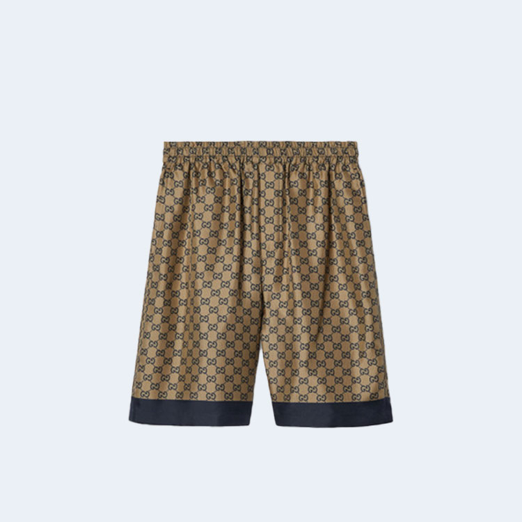 구찌 프린트 트윌 실크 쇼츠