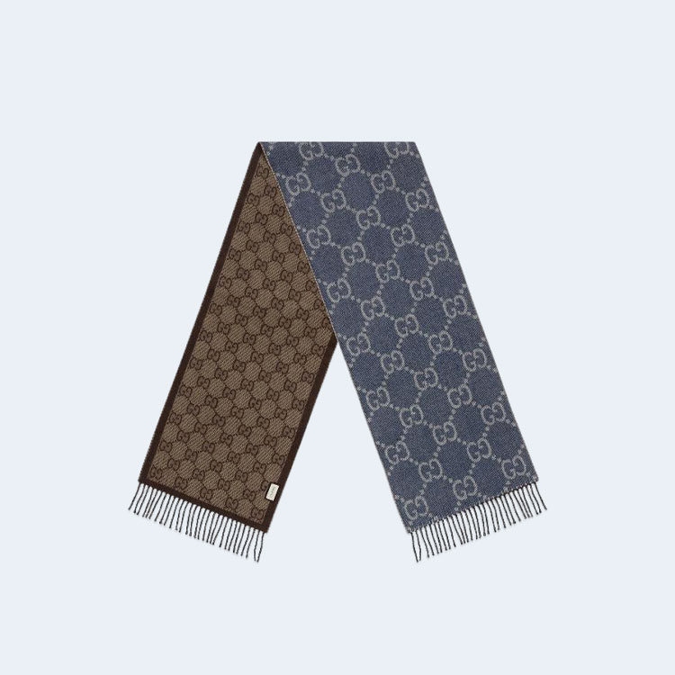 구찌 자카드 태슬 니트 머플러