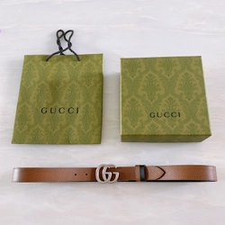 구찌  GG 버클 레더 양면 벨트