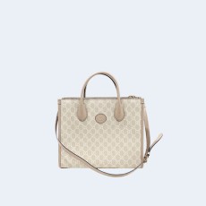 구찌 화이트 스몰 인터로킹  토트가방