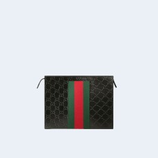 구찌 GG 슈프림 웹 클러치백 블랙