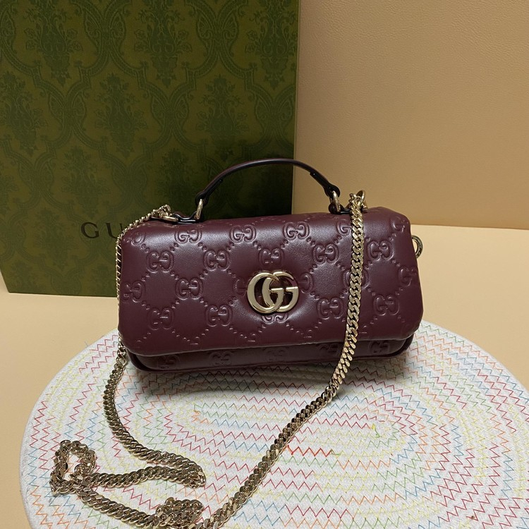 구찌 GG Milano 미니 디보싱 레더 숄더 백