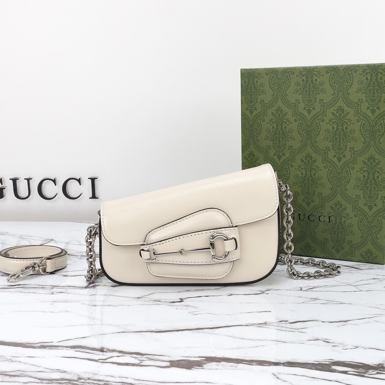 구찌 홀스빗 Horsebit 1955 미니 숄더백 아이보리