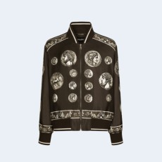 돌체앤가바나 코인 프린트 실크 자켓
