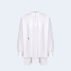 디올 화이트 코튼 포플린 블라우스