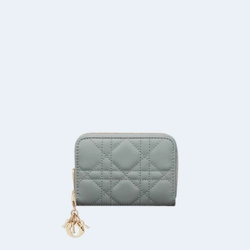 디올 레이디 VOYAGEUR 스몰 동전 지갑 그레이