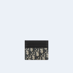 디올 오블리크 자카드 카드 지갑 베이지