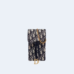 디올 새들 버티컬 파우치 베이지