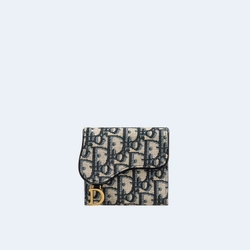 디올 새들 로투스 지갑 블루