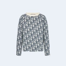 디올 오블리크 울 코튼 자카드 스웨터