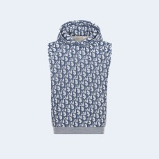 디올 오블리크 민소매 후드 스웨트셔츠 블루