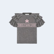 디올 러플 그레이 스웨터