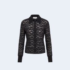 디올 블랙 모헤어 울 오픈워크 니트 가디건