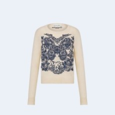 디올 에크루 캐시미어 자수 스웨터