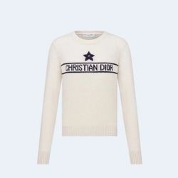 디올 캐시미어 니트 스웨터 화이트