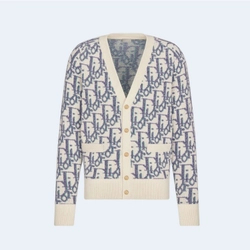 디올 오블리크 가디건 화이트 자카드