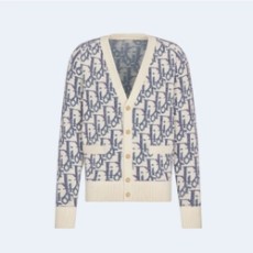 디올 오블리크 가디건 화이트 자카드