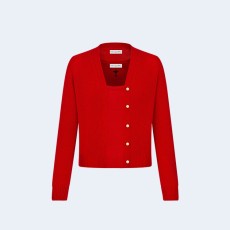 디올 아마릴리스 레드 캐시미어 니트 가디건