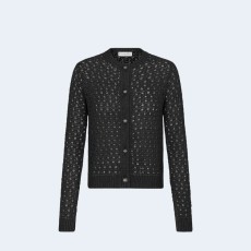 디올 블랙 알파카 오픈워크 니트 가디건