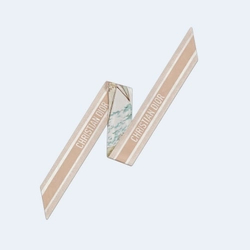 디올 그린 멀티 컬러 실크 트윌 미차 스카프