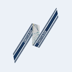 디올 블루 멀티 컬러 실크 트윌 미차 스카프