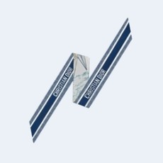 디올 블루 멀티 컬러 실크 트윌 미차 스카프