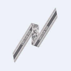 디올 아이보리 앤 그레이 실크 트윌 미차 스카프